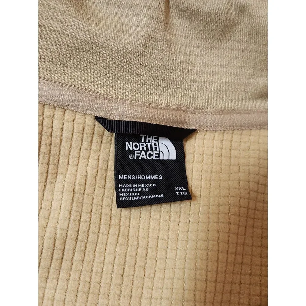 The North Face Men’s XXL Khaki Stone Trail Grid Quarter‑Zip Fleece